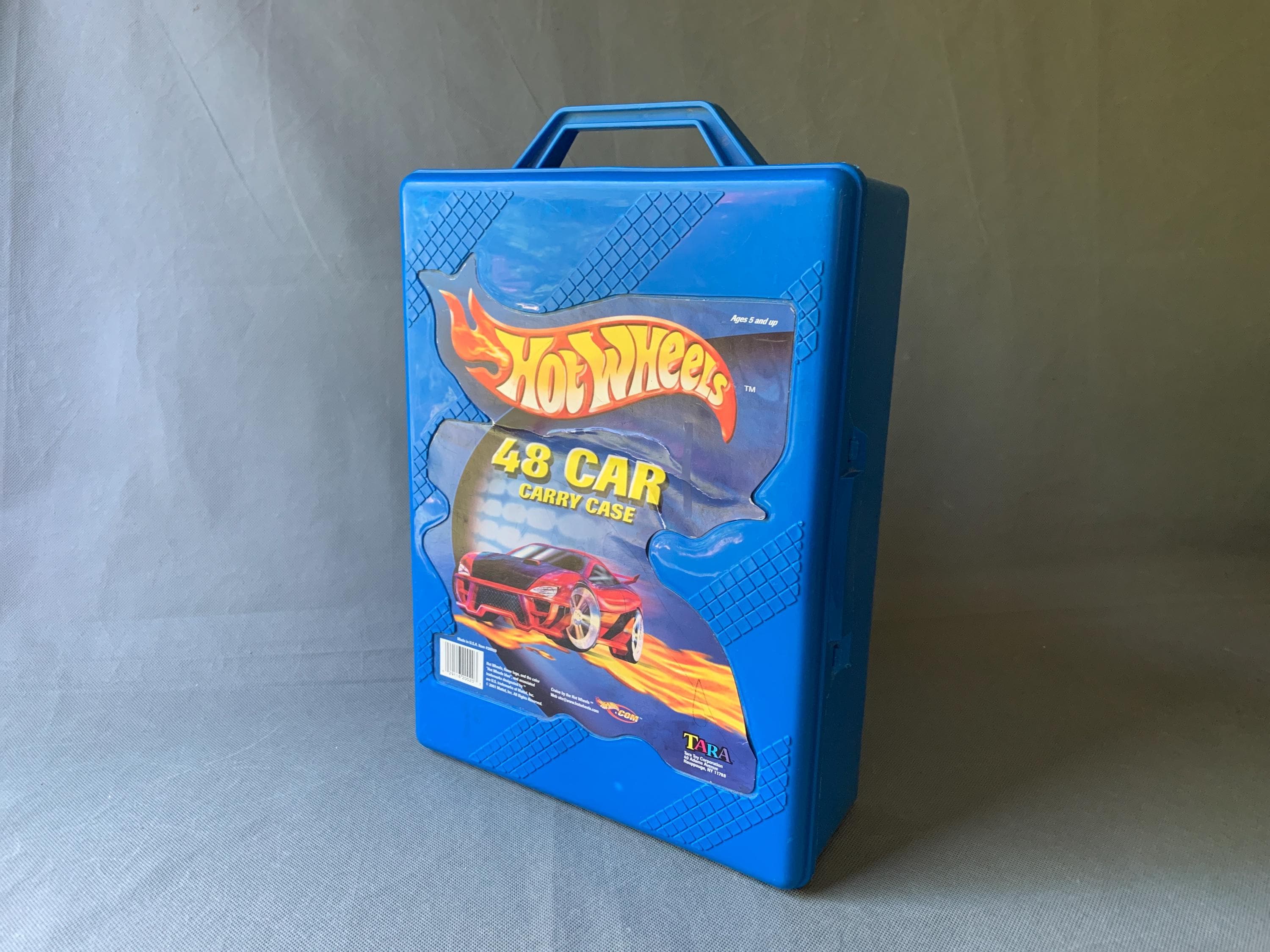 Hot Wheels 48 Car Carry Case - Blue Plastic Storage With Dividers