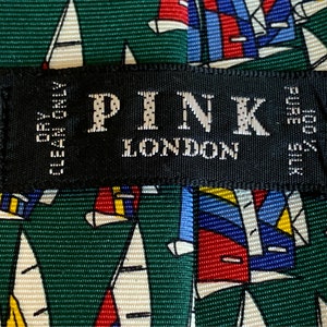 Colorful sailboats tie 100% silk by Pink London image 3