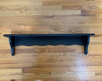 All wood shelf - painted navy blue - 35 inches wide