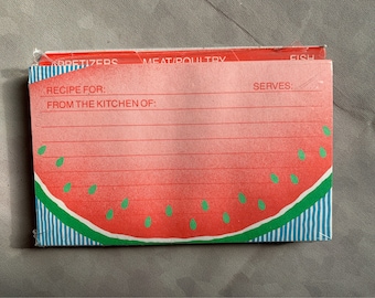 Vintage recipe cards - original packaging - watermelon and stripes