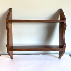Two tier shelf - solid wood - elegant profile