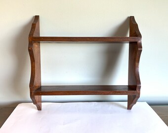 Two tier shelf - solid wood - elegant profile