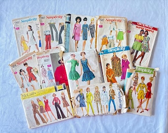 Set of 12 patterns from the 1950, 1960s, 1970s and 1980s