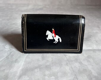 Vintage wallet - opens up for coins - horse embellishment