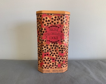 Original Double Chocolate Chip Cookie tin - large decorative storage tin - excellent condition