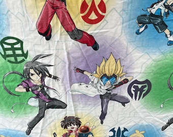 Vintage Bakugan Battle Brawlers twin flat sheet – Dan Kuso, Shun, Marucho and Masquerade