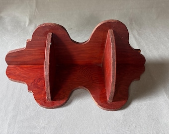 Eckregal - zweistöckig - warmes mittleres Finish - 41 cm hoch