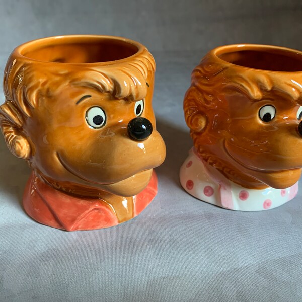 Berenstain Bears mugs - 1980s Ebeling & Reuss - Brother and Sister - never used