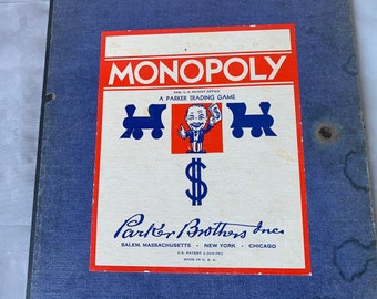 1930s Monopoly parts - wooden pieces - not complete