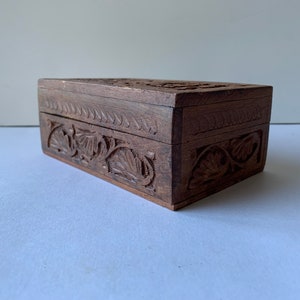 Vintage hand-carved wooden box - great for storing your tiniest treasures