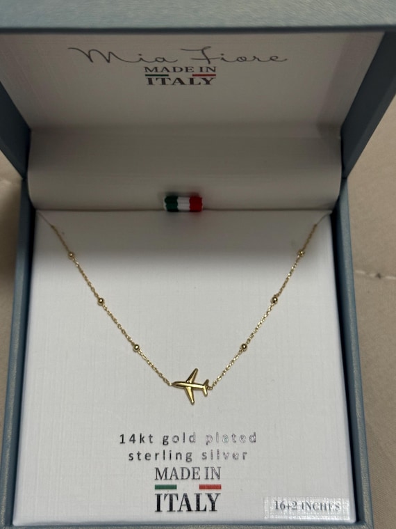 Sterling Silver Airplane Necklace - Delicate Charm