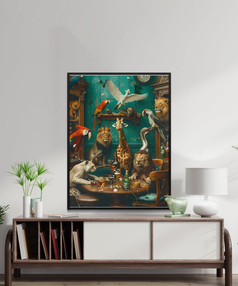 Drunk Animals Wall Art Perfect for Darts Clubs Bars Irish Pubs Poker