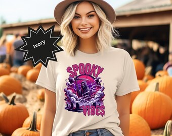Griezelig Grim Reaper-shirt - Cozy Comfort Colors Halloween-shirt