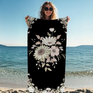 Beach Towel Floral Boho Towel Boho Beach Towel Floral Beach Towel Gift for Mom Boho Pool Towel Boho Style Home Decor Beach Towel
