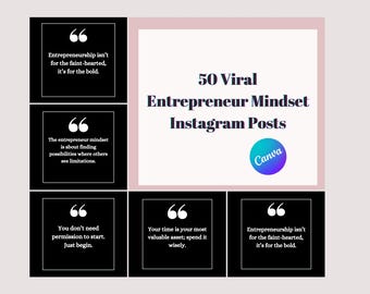 Minimalist Instagram Templates, Motivational Quote Templates, Entrepreneurship, Entrepreneur Mindset, Boss Babe, Money, Motivation, Black
