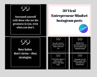 Minimalist Instagram Templates, Motivational Quote Templates, Entrepreneurship, Entrepreneur Mindset, Boss Babe, Money, Motivation, Black