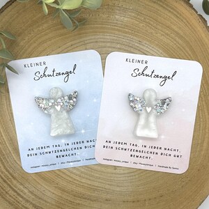 Schutzengel Anhänger | handgemacht aus Epoxidharz | handbemalt | mit Spruchkarte | Glücksbringer | Geschenk | Mitbringsel | Weihnachtszeit