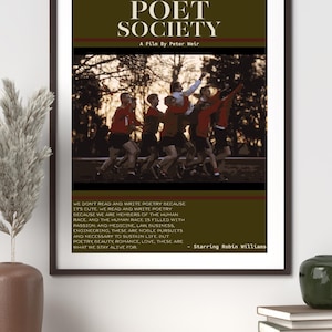 Dead Poets Society A2 Digital Poster Robin Williams Tribute Wall Art Inspirational Poetry Quote Instant Download