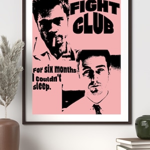 Fight Club A2 Digital Poster Grunge Pop Art Style | Tyler Durden & Narrator Quote Print Instant Download