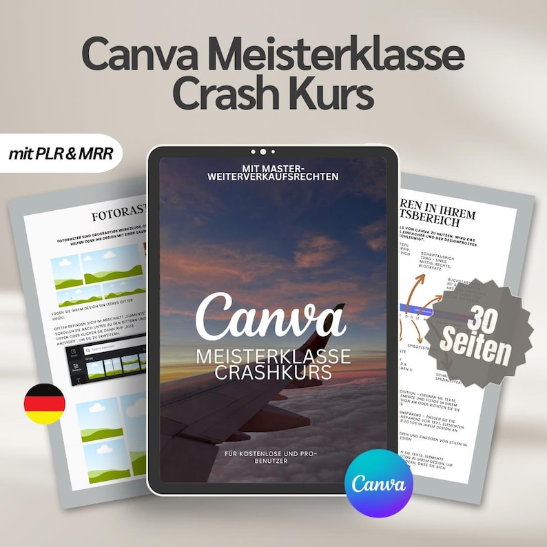 Canva Crash Course for Beginners with PLR | Design for Social Media, Instagram & More | Canva Free + Pro Version | Digital Products image 1