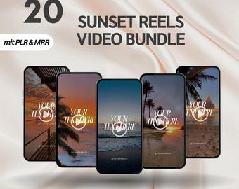 20 Sunset Videos for Social Media – Digital Video Bundle for Instagram Reels, TikTok & Co with PLR / MRR
