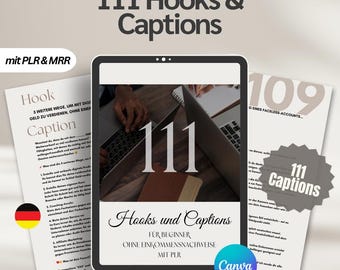 111 Instagram Hooks & Captions with PLR | Social Media Content for Reach | Digital Products for Instagram Marketing + Engagement