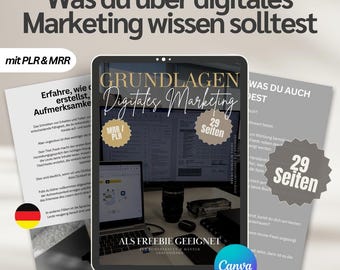 Digital Marketing Basics E-Book | Faceless Marketing Guide (German) | Starting a Social Media Business | Online Marketing for Beginners