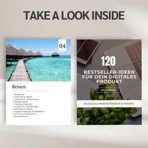 120 Digital Product Ideas with PLR MRR License (German) – E-Book Canva Template for Faceless Marketing and Passive Income image 5