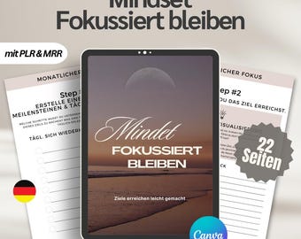 Mindset - Stay focused eBook with PLR | Stress management | Increase productivity | Achieve goals | Digital products