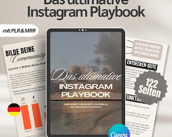 Instagram Marketing eBook with PLR | 122 Pages of Strategy | Reels, Reach, Engagement & Growth Without a Face | Canva Template