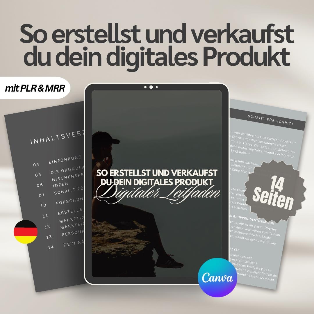 Digital Product Creation Guide | Canva Template (german) With PLR & MRR ...