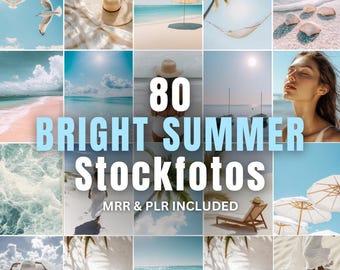 Bright Summer Collection | 80 Royalty-Free Images | Aesthetic Stock Photos | Boho, Travel & Instagram Content | PLR+MRR