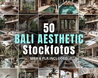 Bali Aesthetic Collection | 50 Aesthetic Images | Stock Photos | Boho & Travel Look | Royalty-Free | Instagram Templates | PLR + MRR