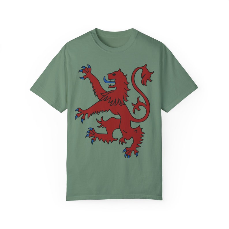 Scottish Lion Rampant T-Shirt: Royal Banner Design Light Green