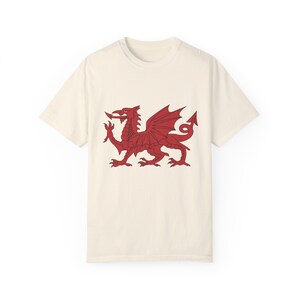Welsh Dragon T-Shirt: Flag of Wales Pride, Comfort Colors Tee Ivory