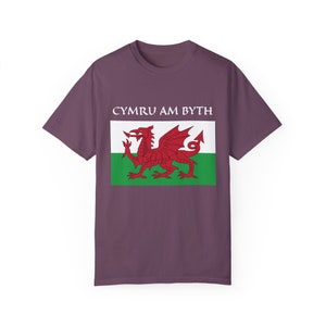 Welsh Dragon T-Shirt: Cymru Am Byth, Wales Flag Pride Berry