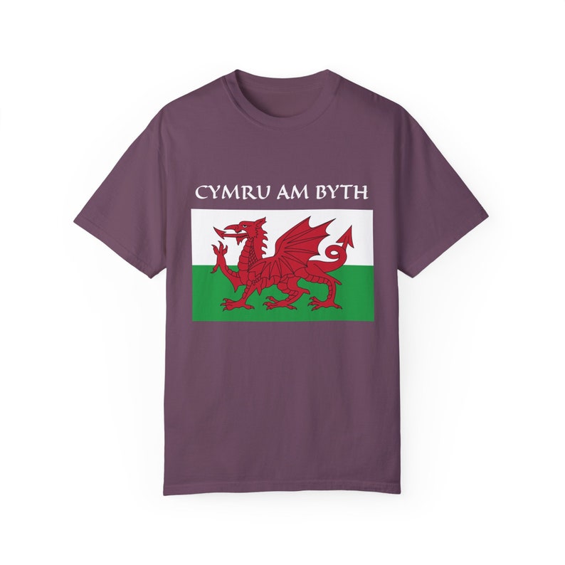 Welsh Dragon T-Shirt: Cymru Am Byth, Wales Flag Pride Berry