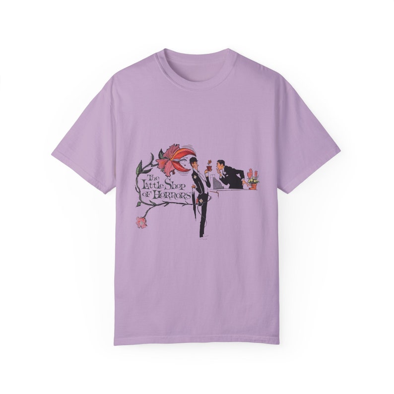 Little Shop Of Horrors T-Shirt: Vintage 1960 Movie Poster Design Orchid