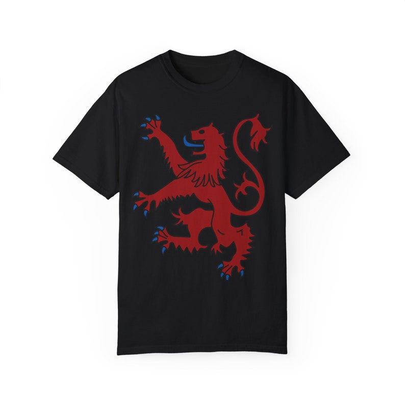 Scottish Lion Rampant T-Shirt: Royal Banner Design Black