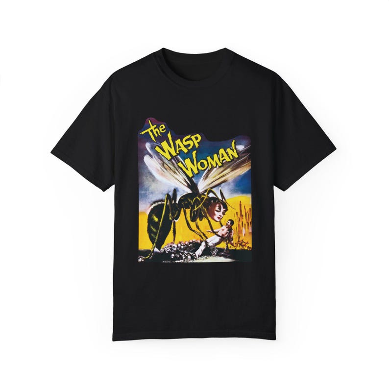 The Wasp Woman T-Shirt: Vintage Sci-Fi Horror Movie Poster Black