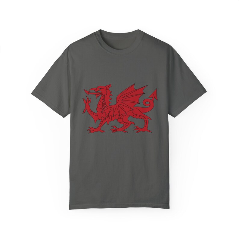 Welsh Dragon T-Shirt: Flag of Wales Pride, Comfort Colors Tee Pepper