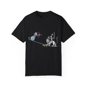 Mittelalterliches Kanninchen vs Schnecken Bogenschütze T-Shirt: Zauberhafte Handschriftenkunst Black