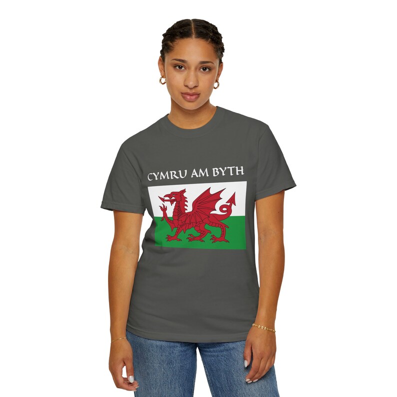 Welsh Dragon T-Shirt: Cymru Am Byth, Wales Flag Pride image 7