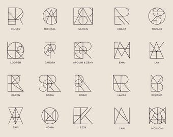 Name Logo Design Word Logo Initial Logo Personalized Business Logo Minimalist Tattoo Custom Tattoo Design SVG Tattoo Name Geometric Logo