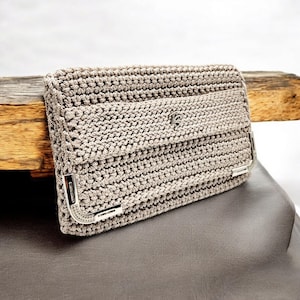 Bolso elegante con letras, bolso de crochet hecho a mano, bolso de lujo para mujer, bolso de crochet original