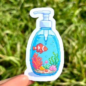 Frutiger Aero Soap Sticker - Frutiger Aero Sticker, Holographic 2000s Sticker, Holo Aquarium Hand Soap Vinyl Decal, Y2K Laptop Sticker