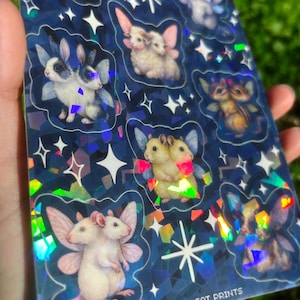 Two Headed Fairies Sticker Sheet - Creepy Cute Sticker Sheet, Weird Animal Sticker Sheet, Kawaii Horror Sticker Double Headed Animal Sticker image 4