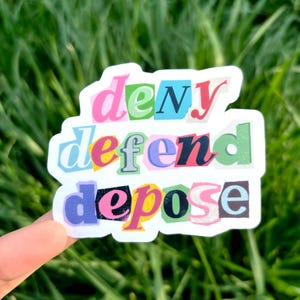 Deny Defend Depose Sticker - Class War Sticker, Classism Sticker, Political Left Sticker, Leftist Sticker, Anti Fascism Socialist Sticker