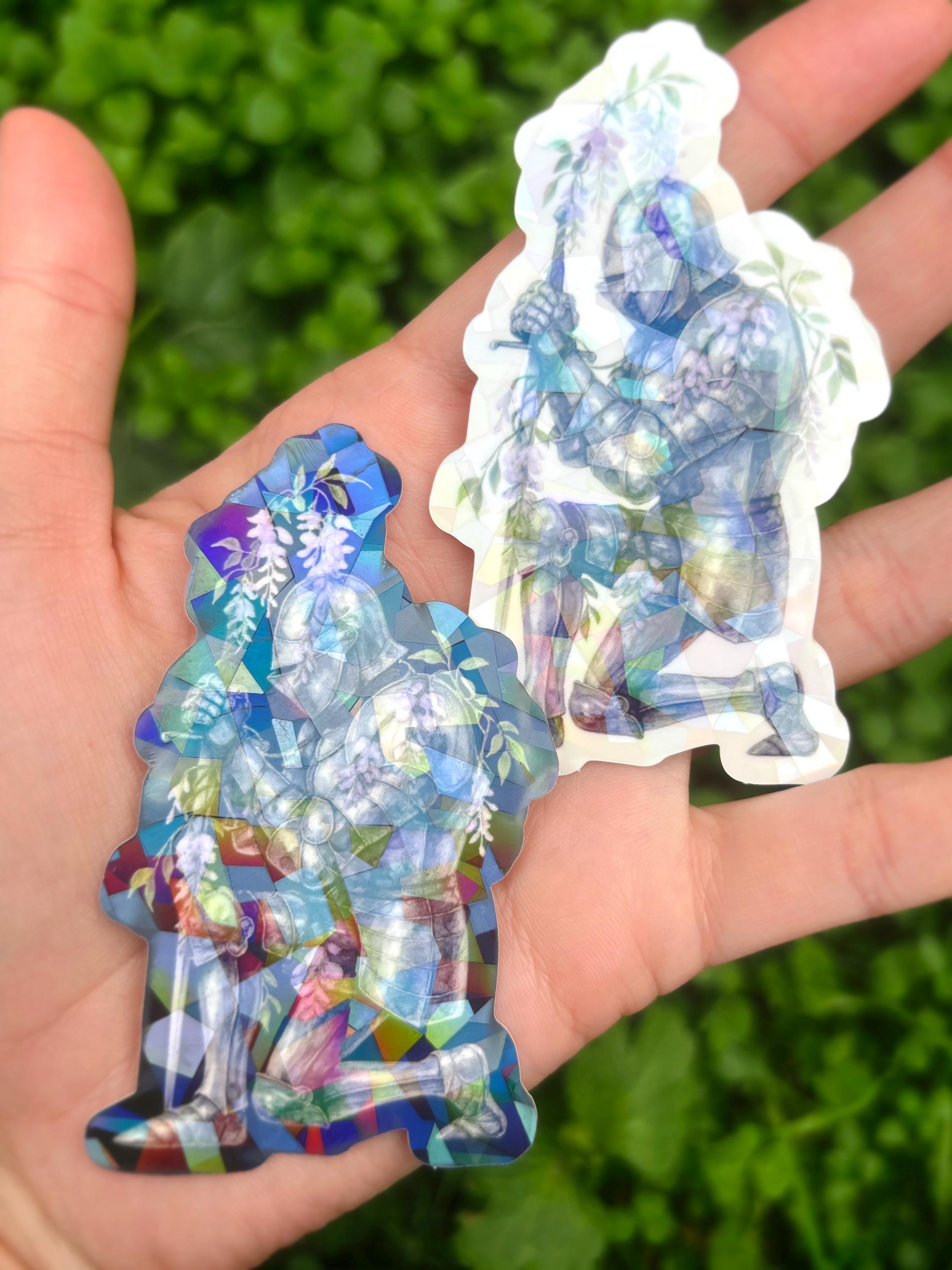 Knight Sticker Style Kneeling Knight Sticker Pack - Girl Knight Sticker, Renaissance Knight ...
