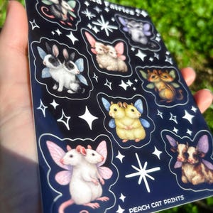 Two Headed Fairies Sticker Sheet - Creepy Cute Sticker Sheet, Weird Animal Sticker Sheet, Kawaii Horror Sticker Double Headed Animal Sticker image 2